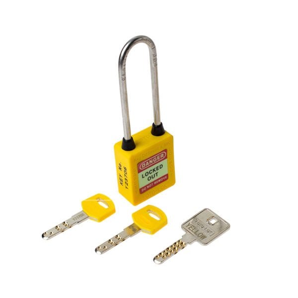 LOTO 3PTPYKDMKL80 Key Different + Master Key Sarı Uzun Asma Kilit