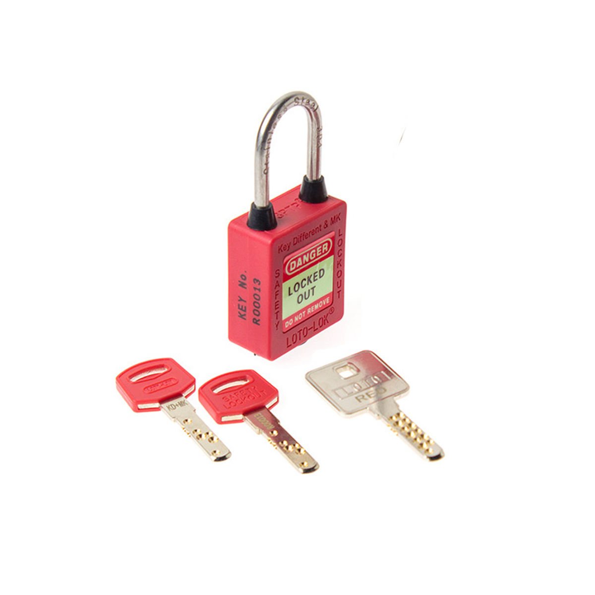 LOTO 3PTPRKDMKR40 Key Different + Master Key Kırmızı Asma Kilit