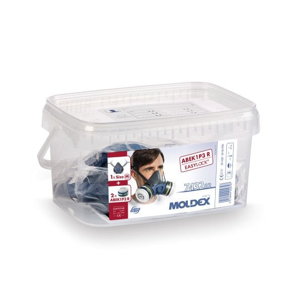 Moldex 7432 Yarım Yüz Maskesi M + Filtre + Saklama Kutusu Seti