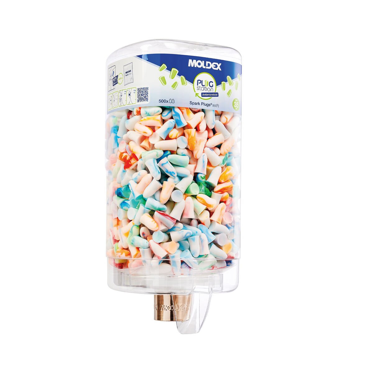 Moldex 7850-02 SPARKPLUGS® Antimikrobiyel 500 Çiftli Kulak Tıkacı İstasyonu
